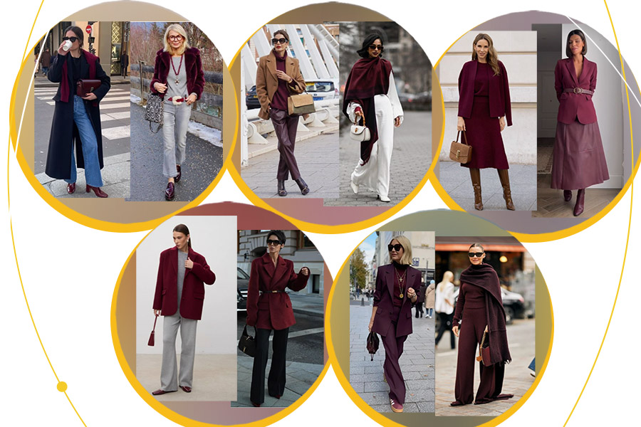 Moda - Looks em Vinho Cabernet para Mulheres Maduras
